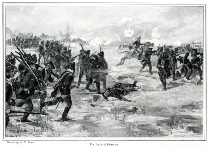 Framed Print : America - The Melitia attacks at the battle of Princeton Framed Print : America - The Melitia attacks at the battle of Princeton