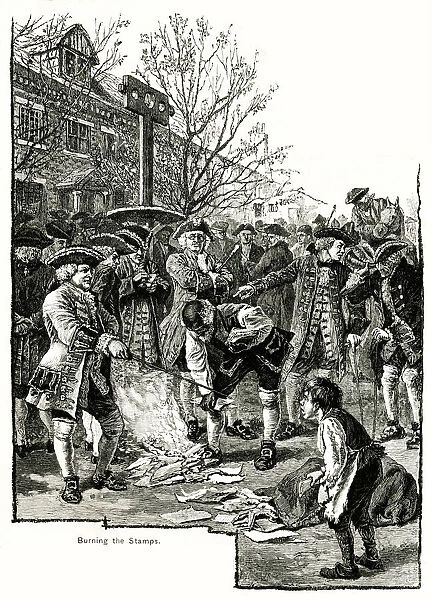 America - The Stamp Act - Burning the Stamps
