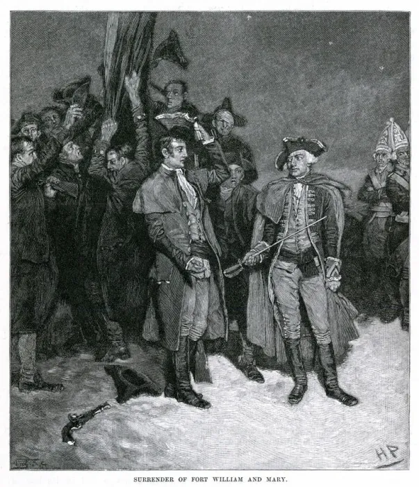 Framed Print : America - Surrender of Fort William and Mary Framed Print : America - Surrender of Fort William and Mary