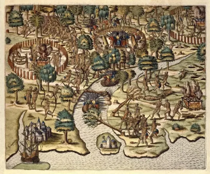 Framed Print : America Tertia Pars, 1562. Methods of Sieging Framed Print : America Tertia Pars, 1562. Methods of Sieging
