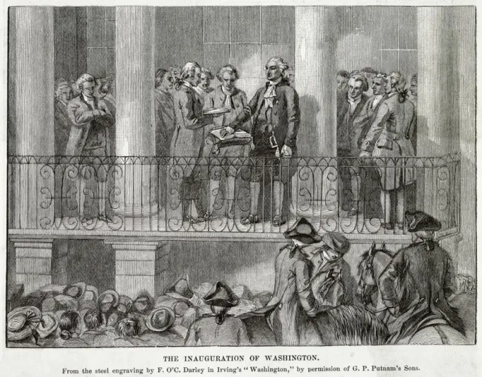 Framed Print : America - Washington Inaugurated As President Framed Print : America - Washington Inaugurated As President