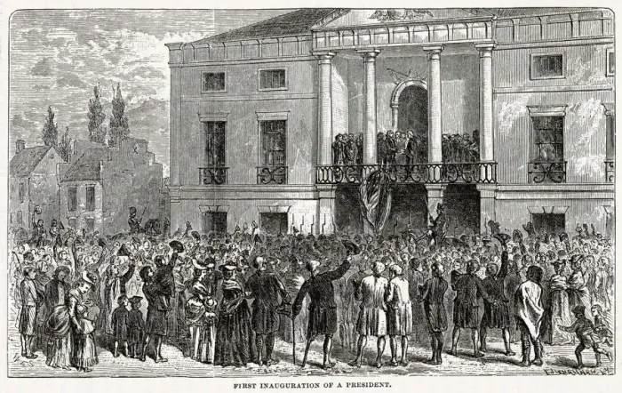 Framed Print : America - Washington Inaugurated As President At New York Framed Print : America - Washington Inaugurated As President At New York