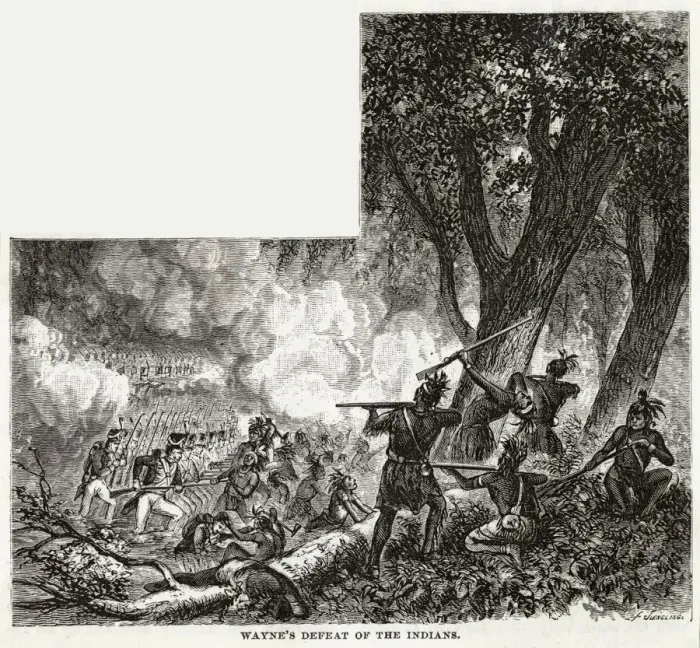 Framed Print : America - Wayne Defeats Indians Framed Print : America - Wayne Defeats Indians