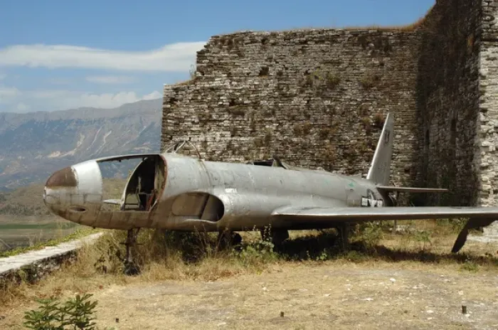 Framed Print : American Air Force plane that landed in Albania in 1957 duri Framed Print : American Air Force plane that landed in Albania in 1957 duri