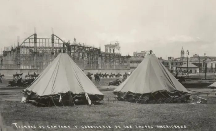 Framed Print : An American army camp in Vera Cruz, Mexico Framed Print : An American army camp in Vera Cruz, Mexico