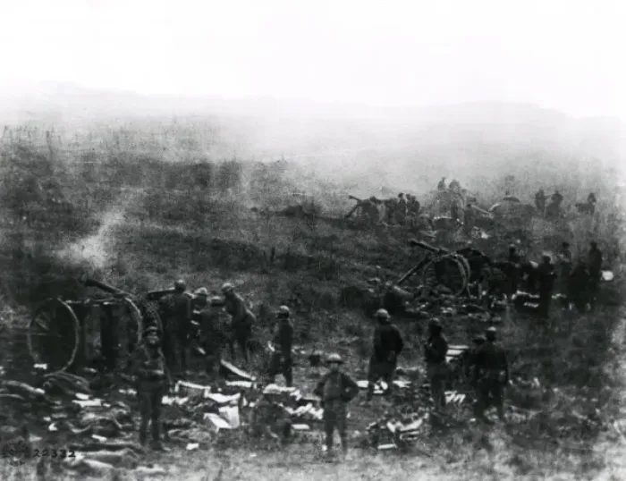 Framed Print : American artillery in Argonne, France, WW1 Framed Print : American artillery in Argonne, France, WW1
