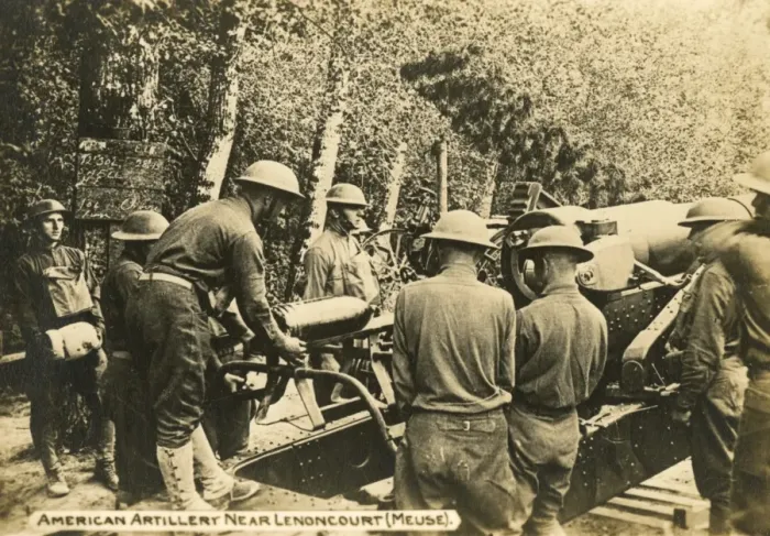 Framed Print : American artillery near Lenoncourt, France, WW1 Framed Print : American artillery near Lenoncourt, France, WW1