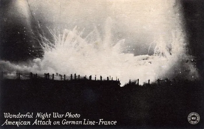 Framed Print : American attack on the German Front line - France - WW1 Framed Print : American attack on the German Front line - France - WW1