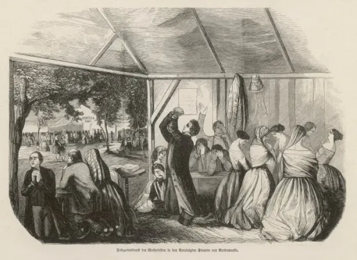 Framed Print : American Camp Meeting Framed Print : American Camp Meeting