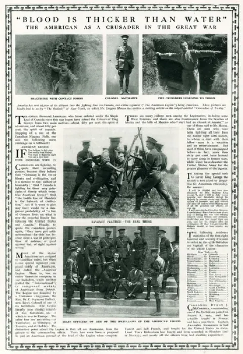Framed Print : American and Canadian troops, WW1 Framed Print : American and Canadian troops, WW1