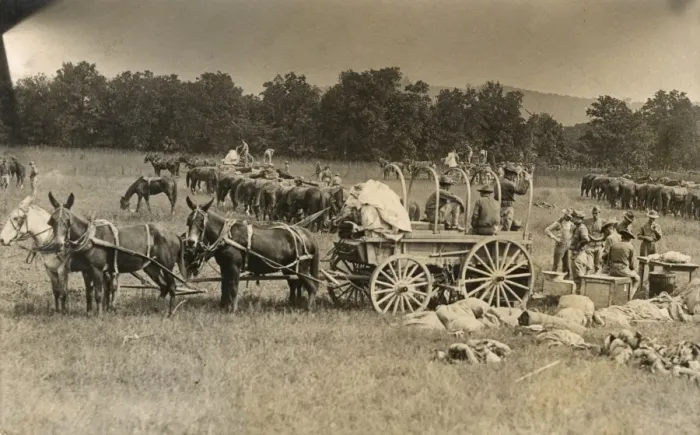Framed Print : American cavalry soldiers in field, USA Framed Print : American cavalry soldiers in field, USA