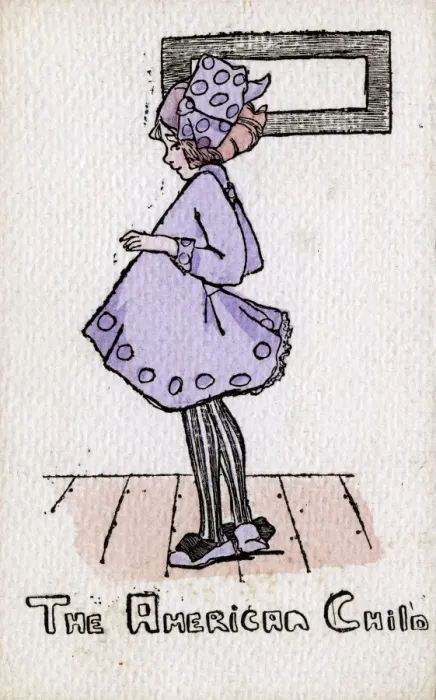 Framed Print : The American Child - Young girl in purple dress Framed Print : The American Child - Young girl in purple dress