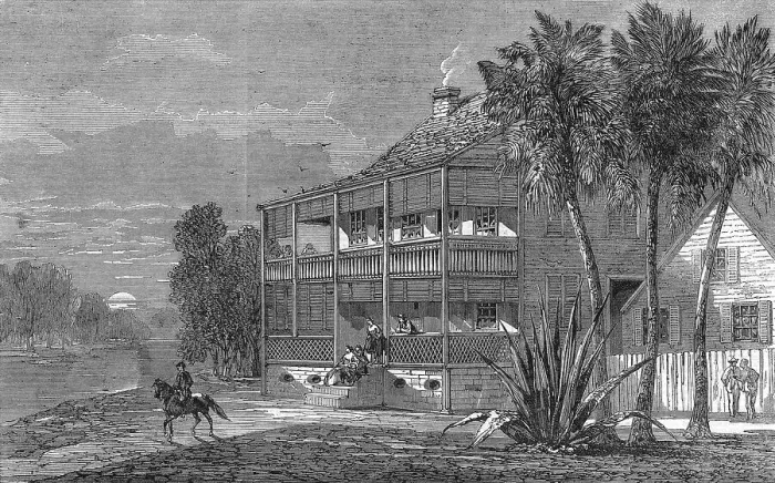 Framed Print : American civil war. Planters residence Framed Print : American civil war. Planters residence