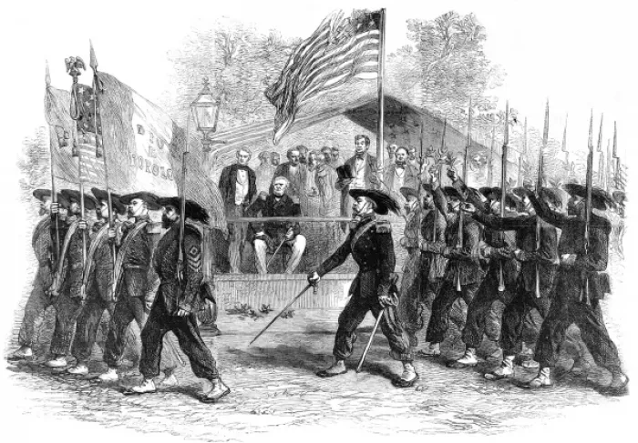 Framed Print : American Civil War. Review of the Federal troops Framed Print : American Civil War. Review of the Federal troops