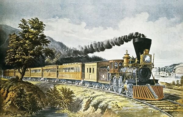 American Express Train (19th c. ). Litography