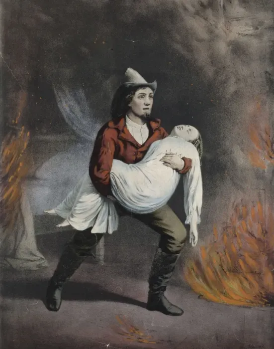 Framed Print : The American fireman: prompt to the rescue Framed Print : The American fireman: prompt to the rescue