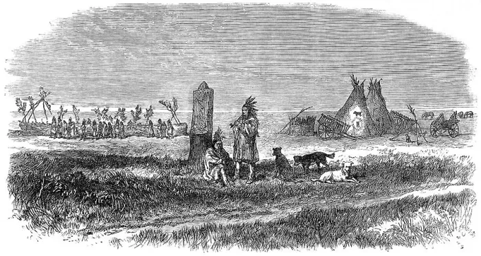 Framed Print : American Indians. Boundary Post between the United States am Framed Print : American Indians. Boundary Post between the United States am