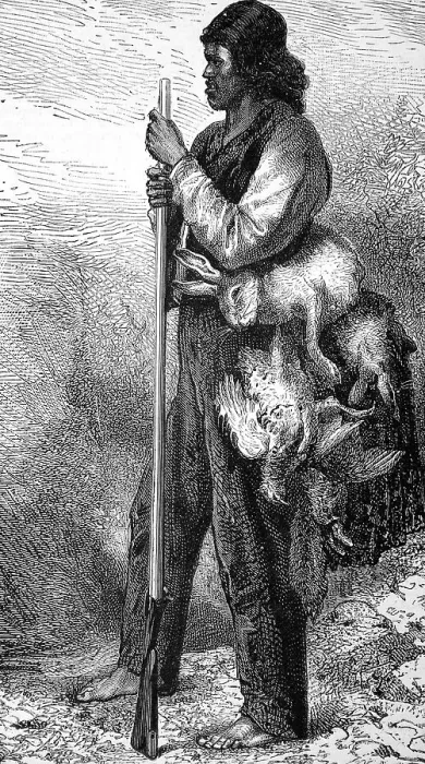 Framed Print : American Indians. Half -breed Indian hunter Framed Print : American Indians. Half -breed Indian hunter