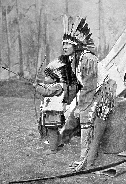 American Indians. The Red Indian on show in London. Chief Wh