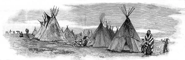 American Indians. A Sioux camp