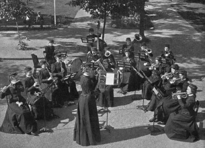Framed Print : American ladies military band Framed Print : American ladies military band