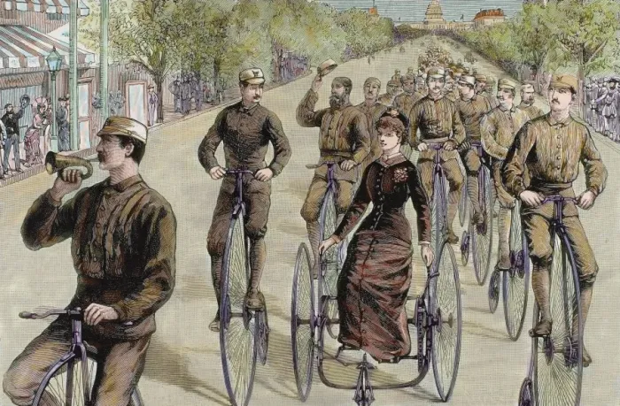 Framed Print : American League cycles in Pennsylvania Avenue. Mid May 1884 Framed Print : American League cycles in Pennsylvania Avenue. Mid May 1884