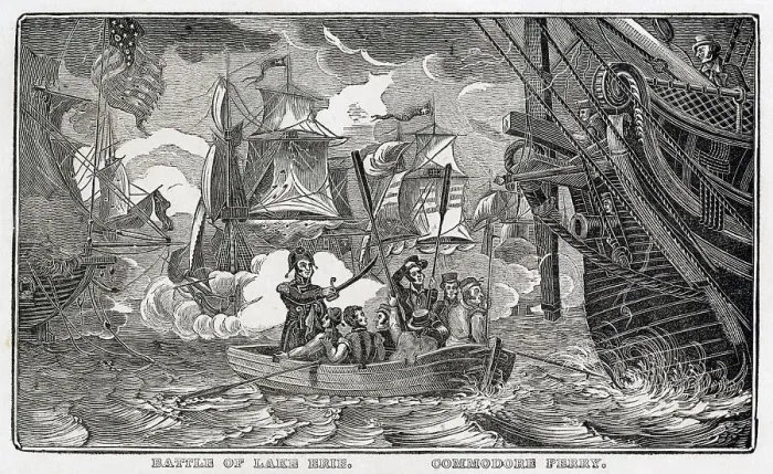 Framed Print : American naval victory on Lake Erie, War of 1812 Framed Print : American naval victory on Lake Erie, War of 1812