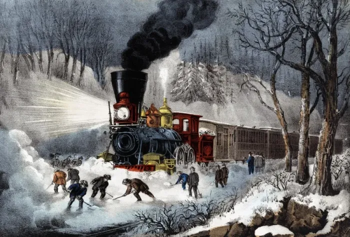 Framed Print : American Railroad Scene. Snow Bound Framed Print : American Railroad Scene. Snow Bound