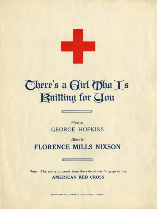 Framed Print : American Red Cross Knitting song sheet music, WW1 Framed Print : American Red Cross Knitting song sheet music, WW1