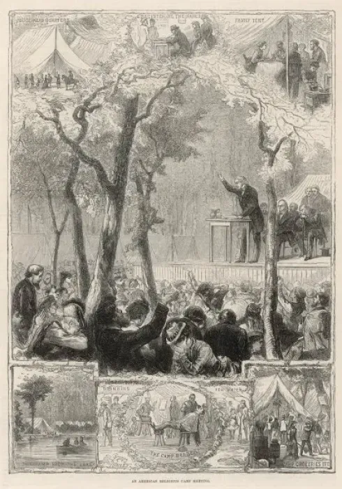 Framed Print : American Revival Meeting Framed Print : American Revival Meeting