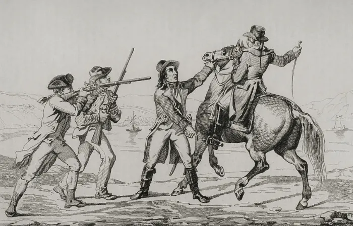 Framed Print : American Revolution - Arrest of Major Andre at Tarrytown Framed Print : American Revolution - Arrest of Major Andre at Tarrytown