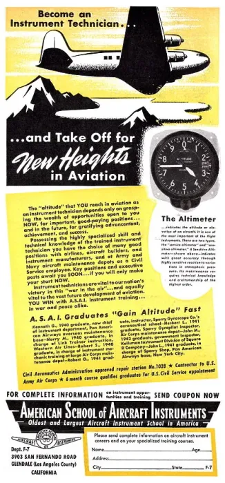 Framed Print : American School Of Aircraft Instruments Framed Print : American School Of Aircraft Instruments