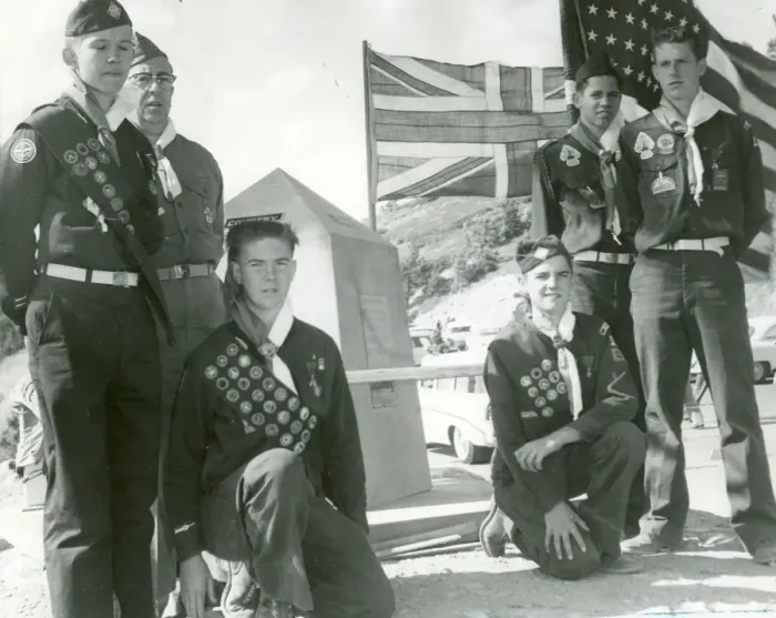Framed Print : American Scouts at a Jamboree Framed Print : American Scouts at a Jamboree