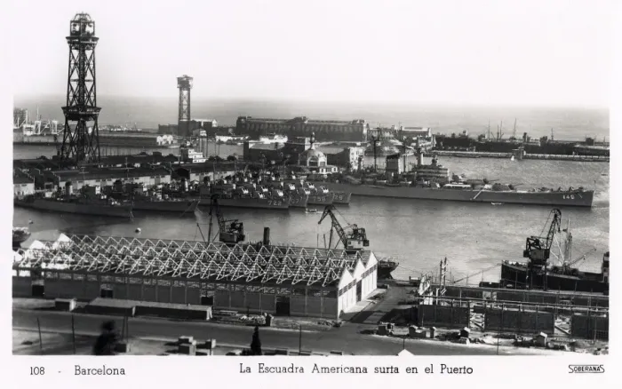 Framed Print : American ships in harbour, Barcelona, Spain Framed Print : American ships in harbour, Barcelona, Spain