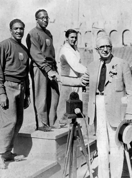 Framed Print : American sprinters on the podium, 1932 Olympics Framed Print : American sprinters on the podium, 1932 Olympics