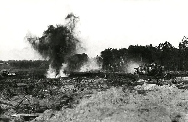 American tanks in action, western front, WW1