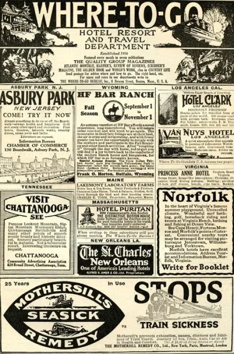 Framed Print : American travel advertisements
