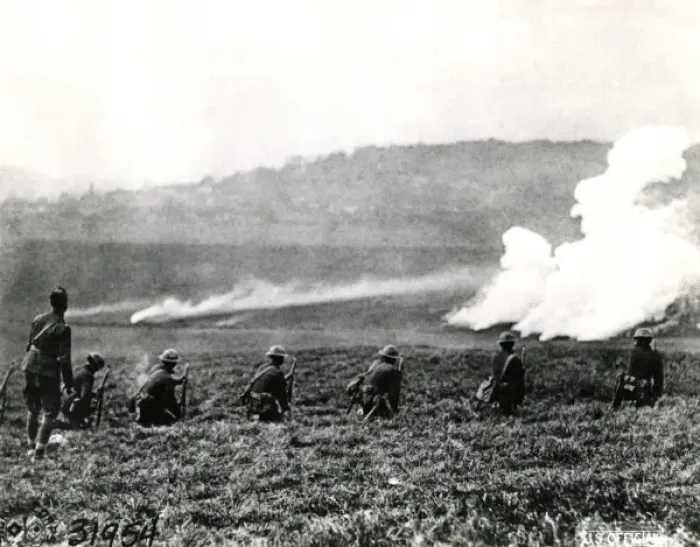 Framed Print : American troops in action near Le Nefour, France, WW1 Framed Print : American troops in action near Le Nefour, France, WW1