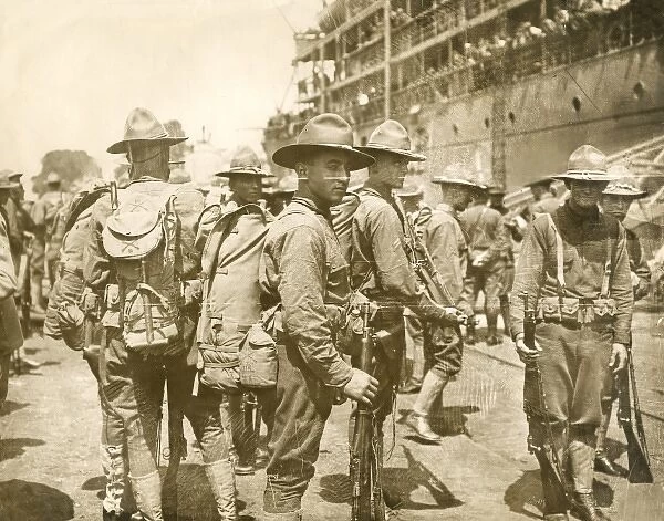 American troops arriving in Europe, WW1