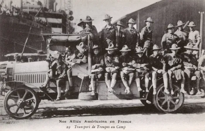 Framed Print : American troops in France - In Transit Framed Print : American troops in France - In Transit