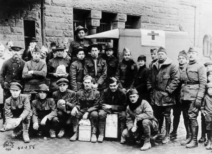 Framed Print : American troops in France, WW1 Framed Print : American troops in France, WW1