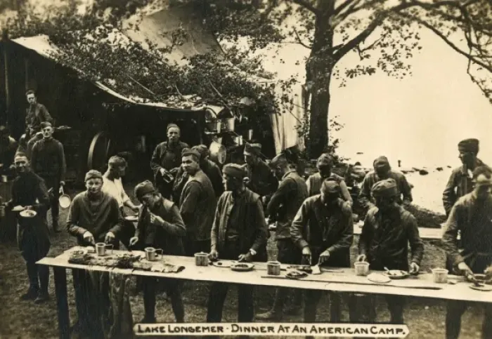 Framed Print : American troops at Lake Longemer, France, WW1 Framed Print : American troops at Lake Longemer, France, WW1