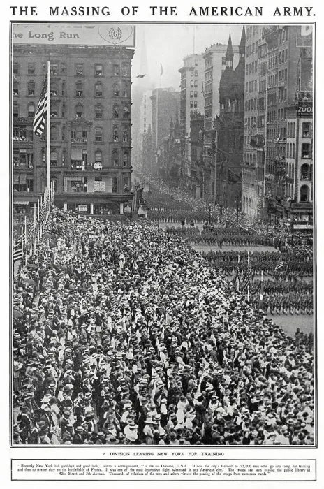 Framed Print : American Troops Leaving New York for Training 1917 Framed Print : American Troops Leaving New York for Training 1917