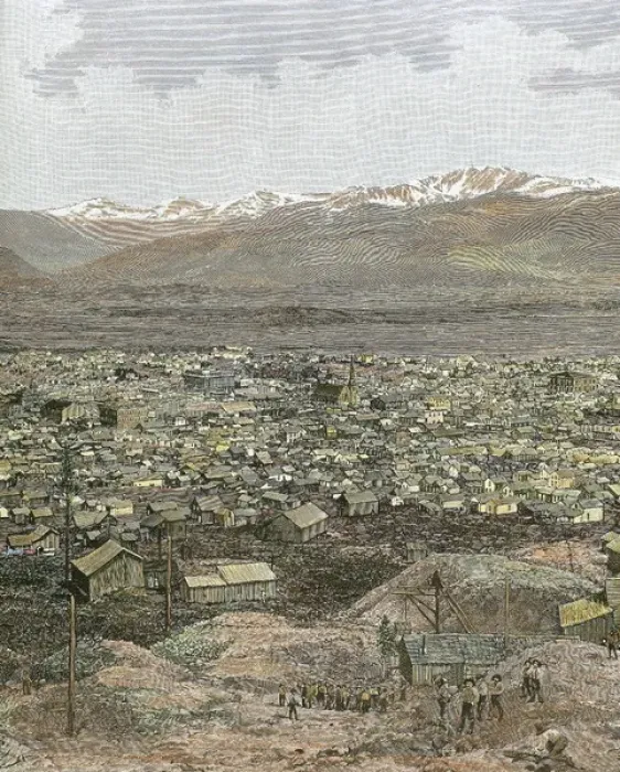 Framed Print : American West. Nineteenth century. Mining town of Leadville Framed Print : American West. Nineteenth century. Mining town of Leadville