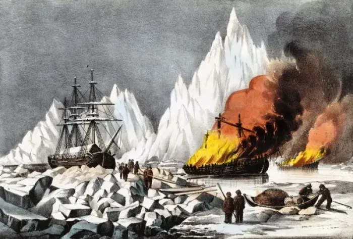 Framed Print : American Whalers Crushed in the Ice Framed Print : American Whalers Crushed in the Ice