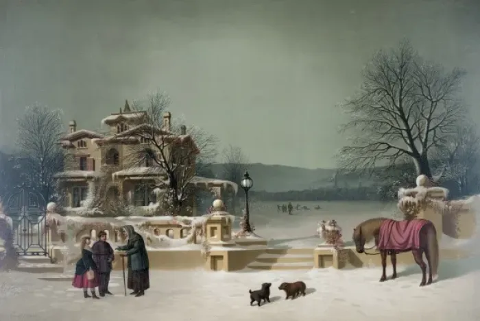 Framed Print : American winter scene Framed Print : American winter scene