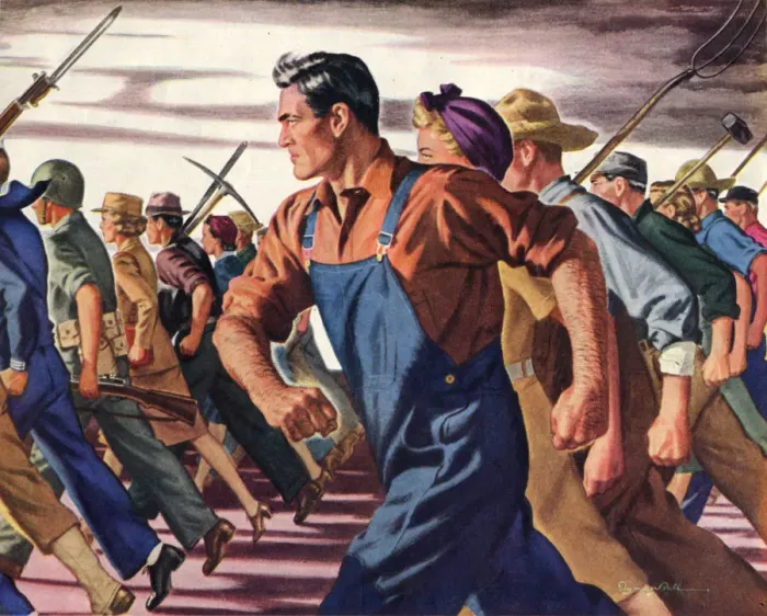 Framed Print : American Workers and Farmers on the March Framed Print : American Workers and Farmers on the March