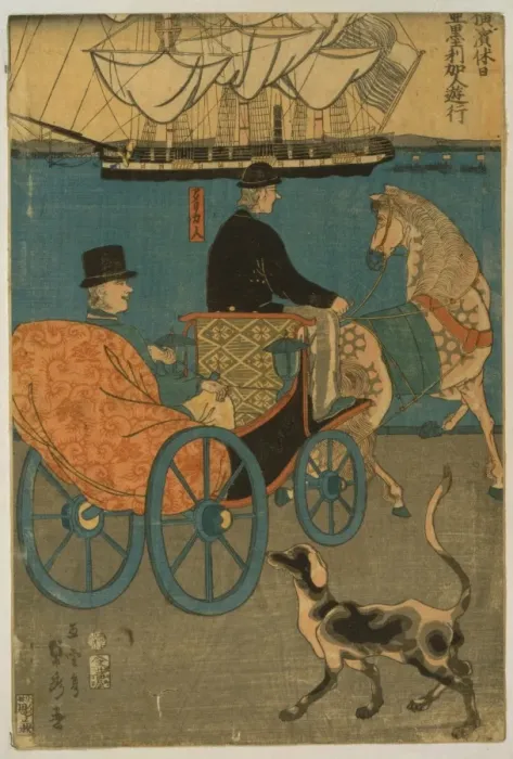 Framed Print : Americans enjoying Sunday in Yokohama Framed Print : Americans enjoying Sunday in Yokohama