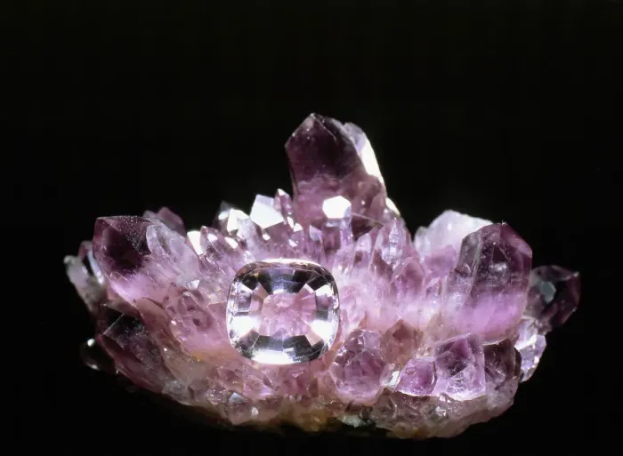 Framed Print : Amethyst is the purple variety of quartz (silicon dioxide) and is a popular gemstone Framed Print : Amethyst is the purple variety of quartz (silicon dioxide) and is a popular gemstone