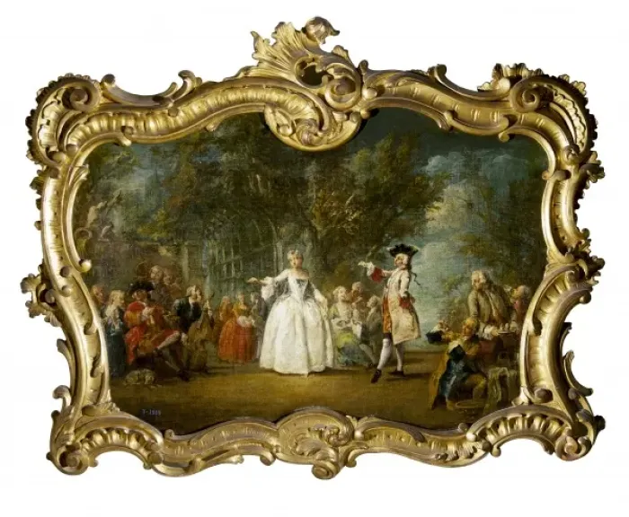 Framed Print : AMIGONI, Jacopo (1682-1752). Party in a garden Framed Print : AMIGONI, Jacopo (1682-1752). Party in a garden